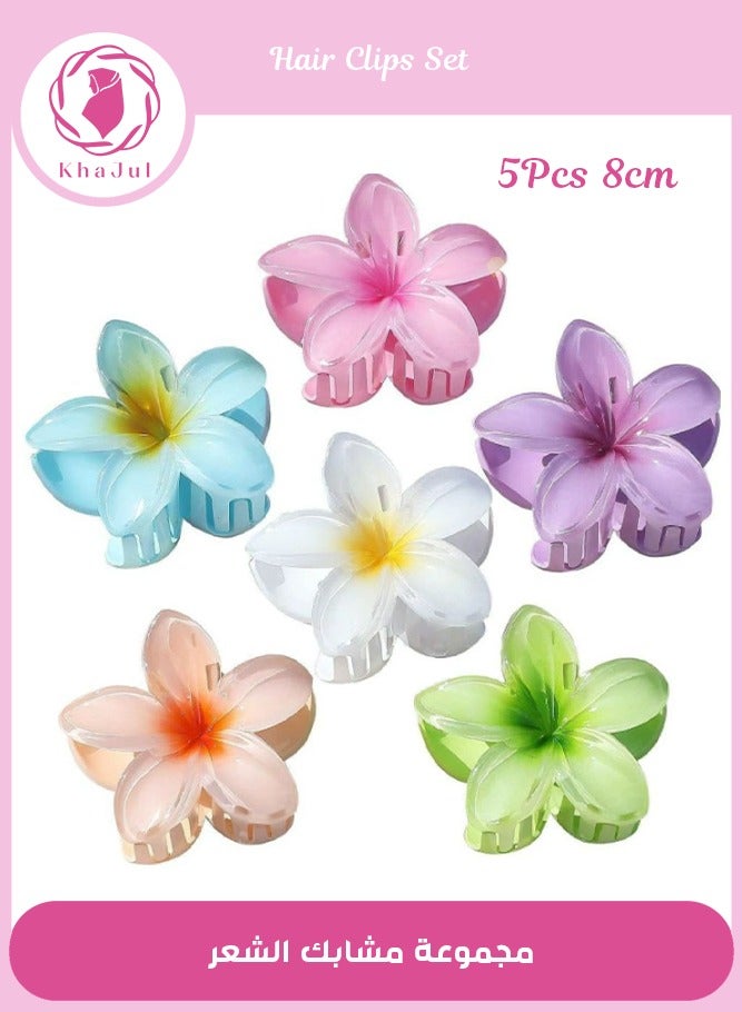 KHAJUL 6 Pack Large Claw Clips for Thick and Thin Hair,Beach Tropical Hair Clips for Women and Girls - Image 1