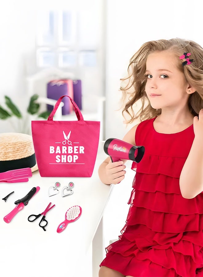 GROIC Hair Stylist Set for Girls,Fashion Pretend Play Toy,Beauty Salon Pretend Play Kit with Toy Hair Dryer, Curling Iron, Perfume,Children's Hair Salon Tools - Image 4