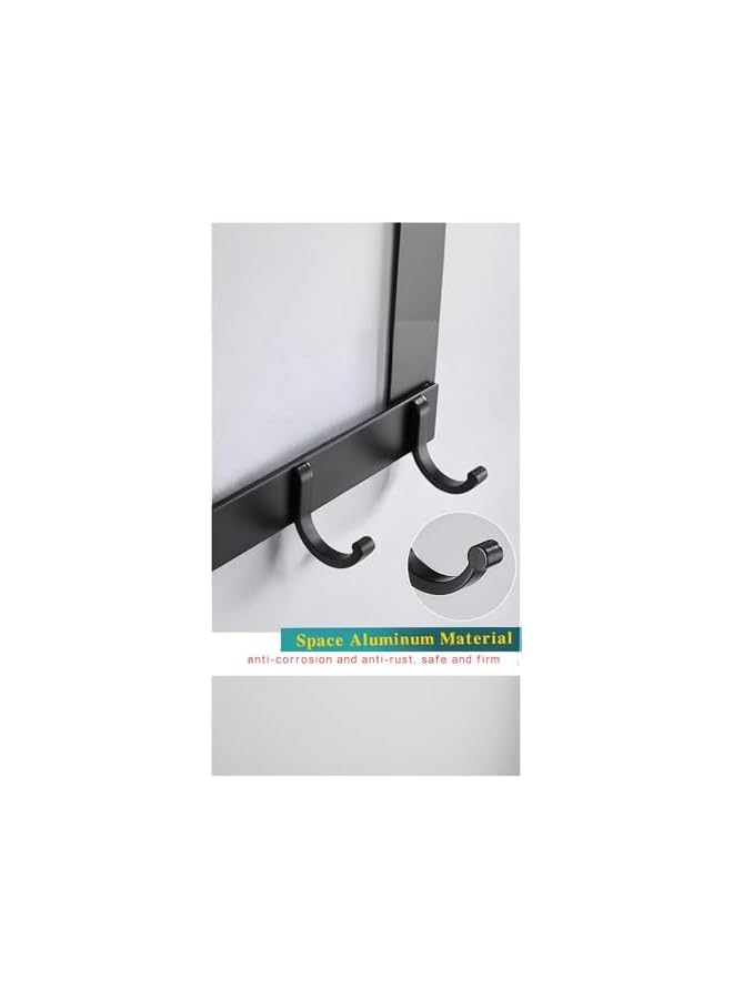 PROMASS promass 1 Pack Heavy-Duty Over Door Hook Hanger - Black, Short - Versatile Door Hanger for Efficient Storage- 5 Hooks, Space Saving Organizer for Coat, Towel, Bag, Robe  - Image 4