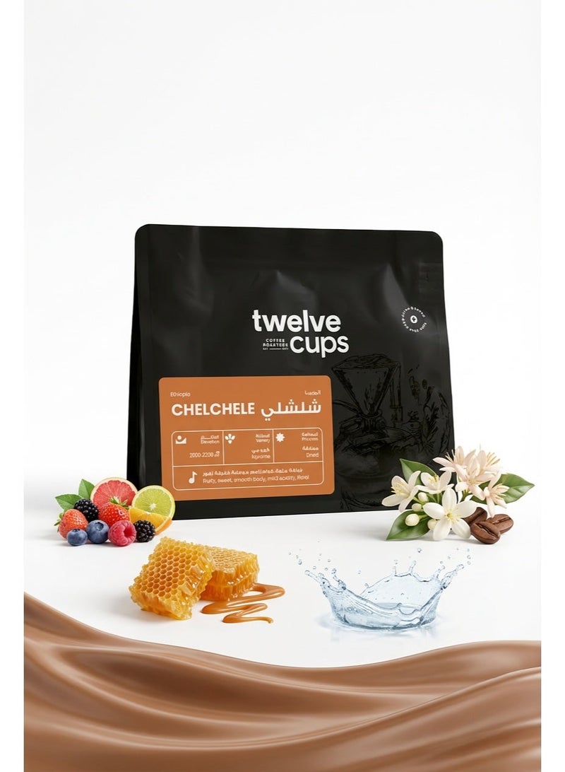 12 كوب محصول قهوه v60 اثيوبي شيلشيلي 250 جرام - حبوب كاملة - Image 1