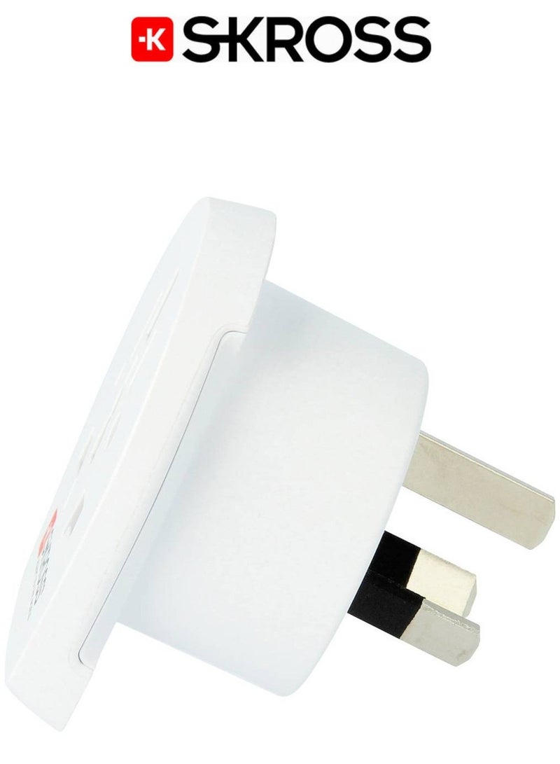 SKROSS Universal to AUS/CHINA travel adapter. Multi outlet power adapter. Certified wall plug. Compact and easy to use travel plug. 250V AUS/CHINA three prong plug. White plug adapter. - Image 4