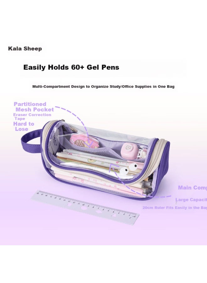 Kala Sheep Primary School Jelly Pencil Case Stationery Box Large Capacity Cute Transparent Minimalist Gift Box For Kids Boys And Girls