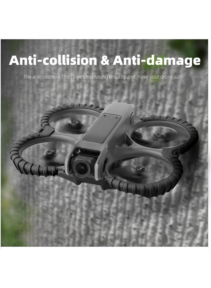 Zikra Propeller Guard Protector Accessories for DJI Avata 2, 2Pcs Fly Combo Protective Cover Ring, Anti-Collision Scratch-proof Drone Prop Bumper, Drone Protective Bumper for DJI Avata 2, Black - Image 2