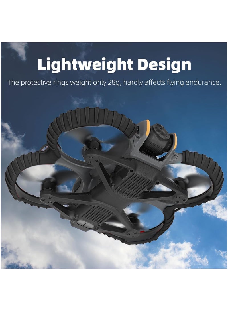 Zikra Propeller Guard Protector Accessories for DJI Avata 2, 2Pcs Fly Combo Protective Cover Ring, Anti-Collision Scratch-proof Drone Prop Bumper, Drone Protective Bumper for DJI Avata 2, Black - Image 3