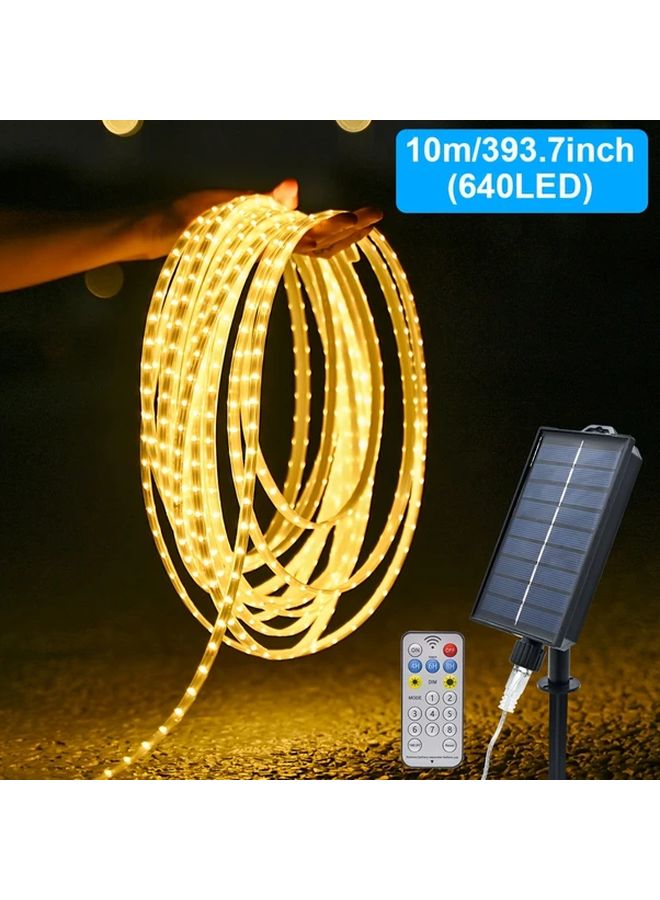 Warm White Solar LED String Lights 8 Modes 640 LEDs 3937inch Indoor Outdoor Decor - Image 1