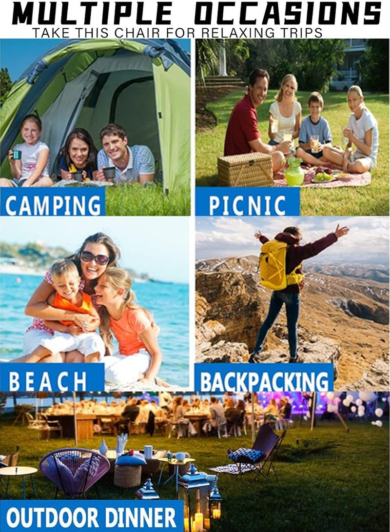 New Folding Chair Portable Camping Chair For Outdoor Activities, Trips, Beach And Picnics - Moon Chair - Outdoor Seating Chair with Bag For Easy Carry And Store, Relax Anywhere Ultimate Outdoor Companion - Image 4