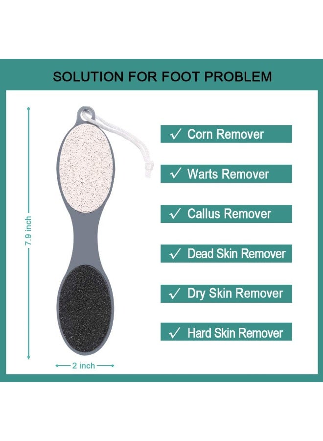 MJZ Foot File Callus Remover - Multi Purpose 4 in 1 Feet Pedicure Tools with Foot Scrubber, Pumice Stone, Pedicure Foot File, Foot Rasp and Sand Paper for Home Foot Care (Grey) - Image 2