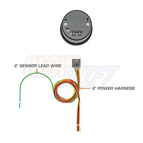 GlowShift Tinted 7 Color 10,000 RPM Tachometer Tach Gauge - for 1-10 Cylinder Gas Powered Vehicle Engines - Includes Wiring - Multi-Color Display - Black Dial - Smoked Lens - 2-1/16" 52mm - Image 2