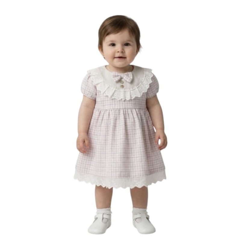 Kitten Baby Casual Outing Dress for Babies - Rose