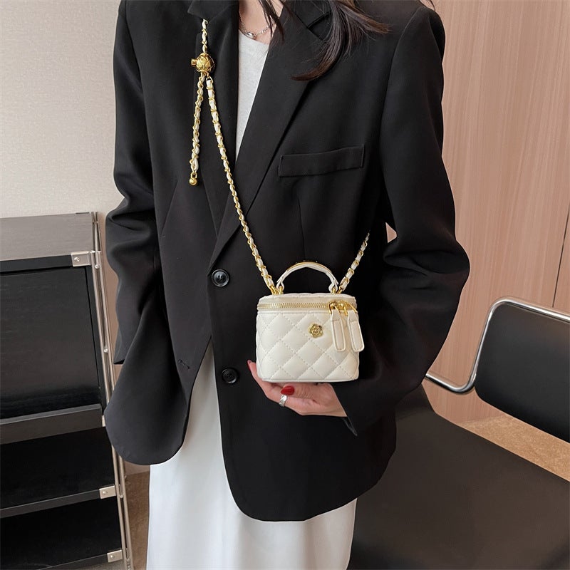 Chain Mini Small Bag Women'S 2023 New Arrival Fashionable Rhombic All-Match Crossbody Bag Textures Portable Small Square Bag - Image 5