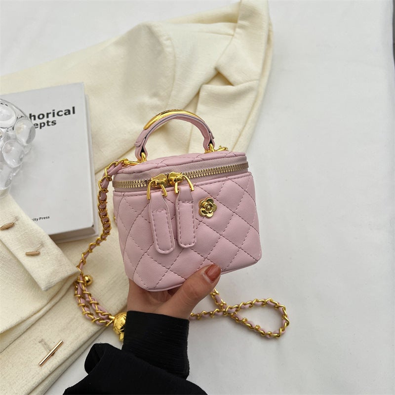 Chain Mini Small Bag Women'S 2023 New Arrival Fashionable Rhombic All-Match Crossbody Bag Textures Portable Small Square Bag - Image 1