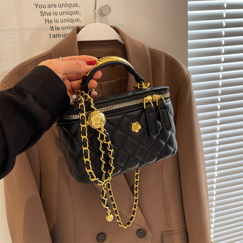 Chain Mini Small Bag Women'S 2023 New Arrival Fashionable Rhombic All-Match Crossbody Bag Textures Portable Small Square Bag - Image 2