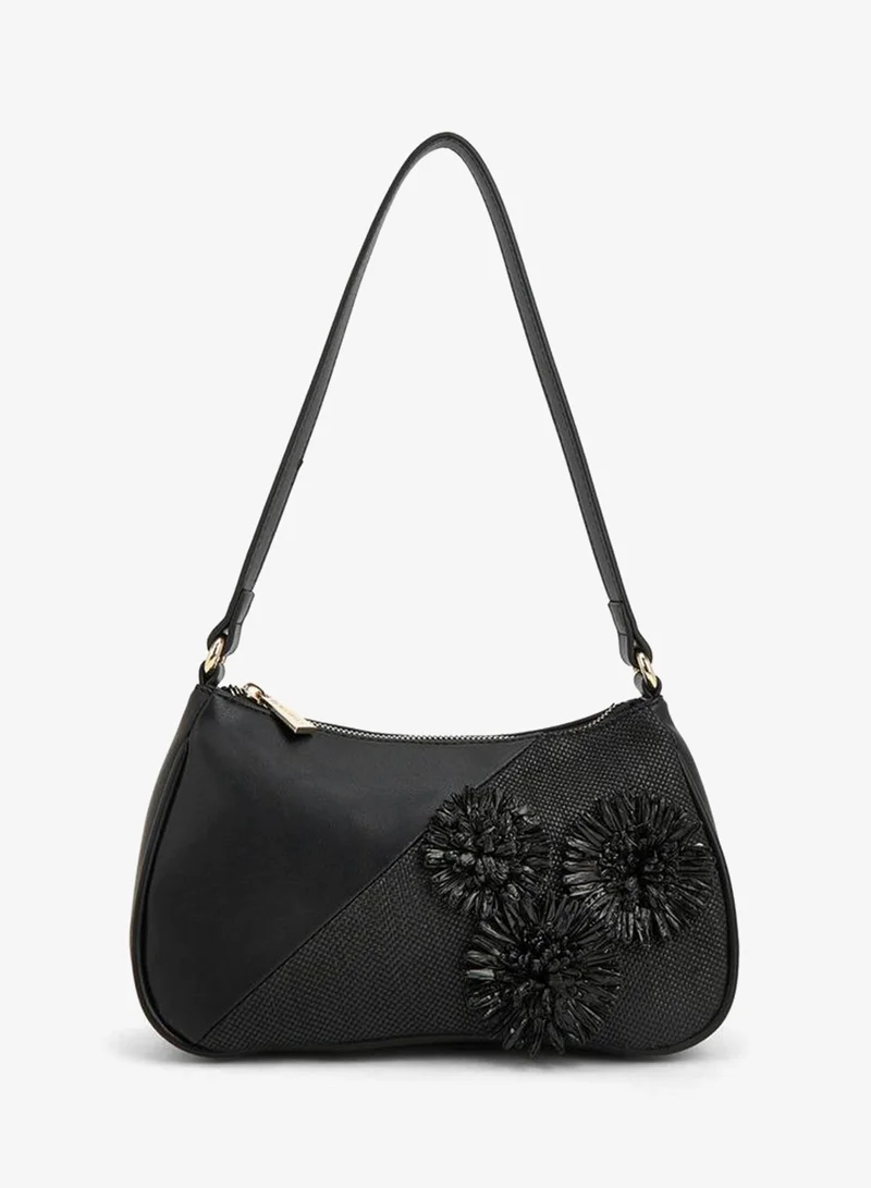 Flora Bella 3D Applique Shoulder Bag With Zip Closure