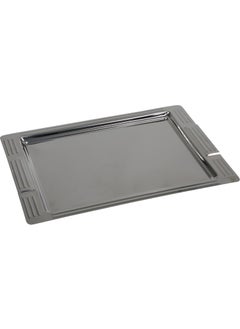 Bay Dursan Mr. Dursan Steel Tea Tray Stainless Shiny Metal Tea Serving Tray Pyramid Pattern Tea Tray Pyramid  - Image 1