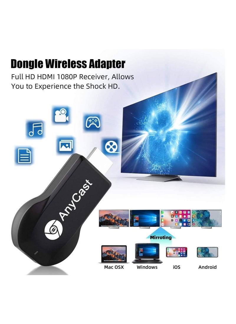 AnyCast - WiFi Display Dongle, 4K Wireless HDMI Display Adapter, 1080P Mobile Screen Mirroring Receiver Dongle to TV/Projector Receiver Compatible with Android Mac i-OS Windows - Image 1