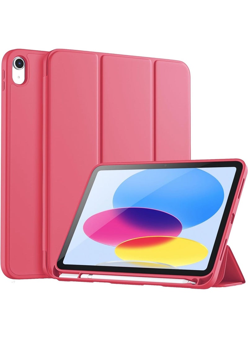 جراب لجهاز iPad (A16) الجيل الحادي عشر 11 بوصة 2025، جراب لجهاز iPad الجيل العاشر 2022 10.9 بوصة مع حامل قلم، غطاء خلفي ناعم من مادة TPU، غطاء حماية ذكي ثلاثي الطيات، خاصية التشغيل/الإيقاف التلقائي - Image 1