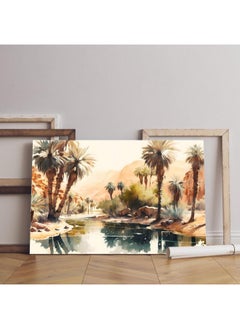 Home Gallery Painting river with palm trees in desert Printed canvas wall art  - Image 2