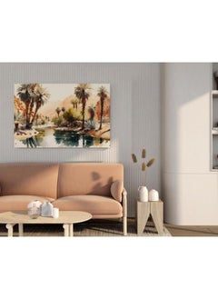 Home Gallery Painting river with palm trees in desert Printed canvas wall art  - Image 4