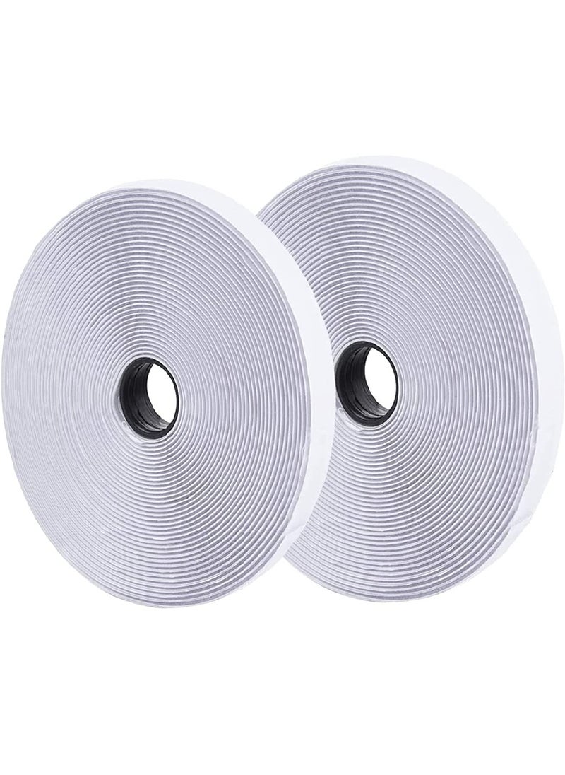 Nurkul 075 Inch x 82 Feet White SelfAdhesive Hook and Loop Tape  Sticky Back Fastening Tape for Stationery and Household Purposes 