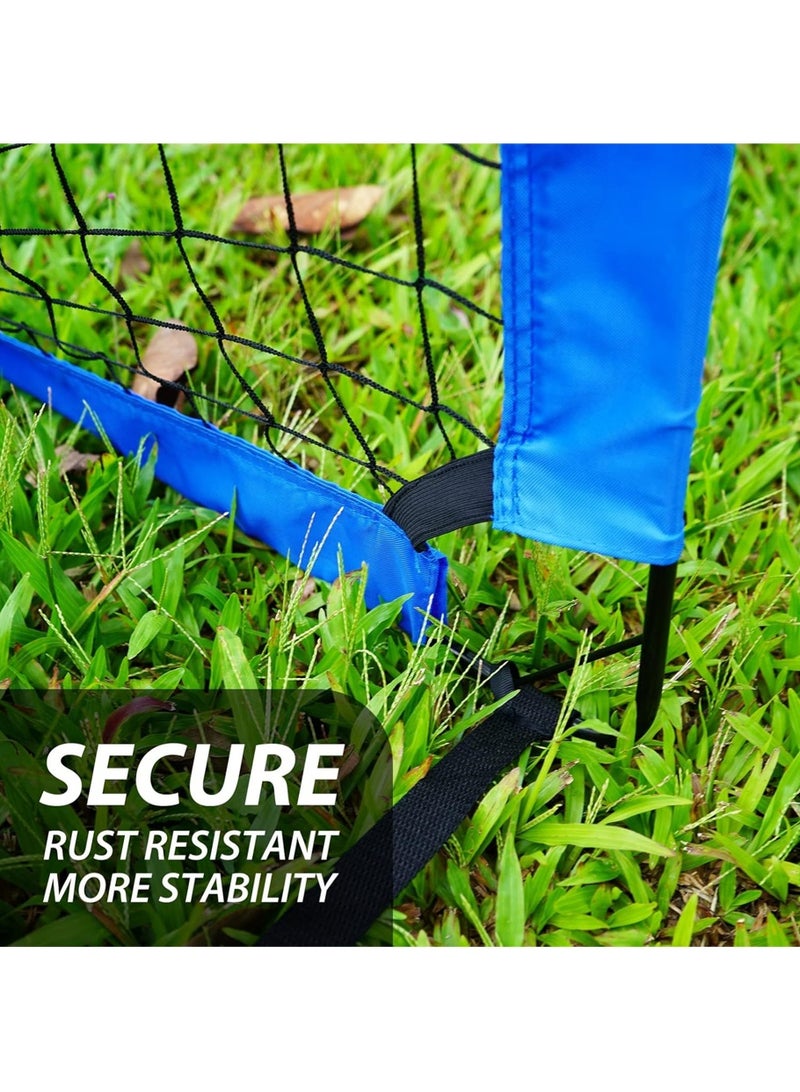 ليون هوم هدف تدريب محمول، شبكة كرة قدم منبثقة 120 × 90 سم في الفناء الخلفي مع حقيبة حمل، كرة قدم، مضخة نفخ، 8 مخاريط و4 قضبان من الألياف الزجاجية، إطاران متينان، 8 أوتاد أرضية - Image 3