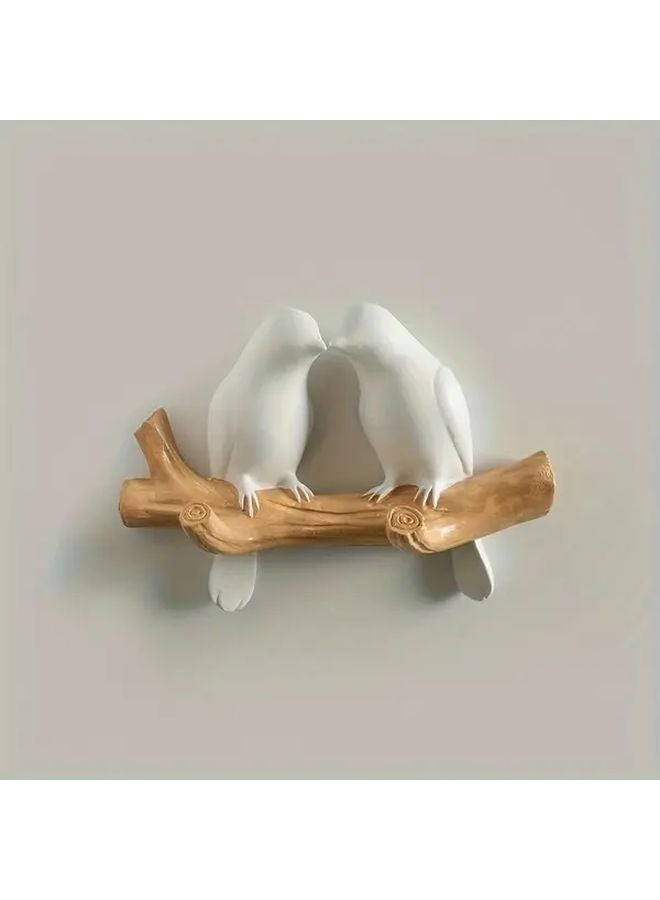 White Fat Bird Wall Hooks Rustic Handmade Coat Hanger For Home Decor - Image 2