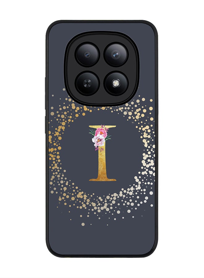 For Xiaomi Redmi Note 15 5G / Poco M8 Case,Slim fit Camera Protection, Shockproof Thin Phone cover  - Custom Monogram Floral - I  (Grey )