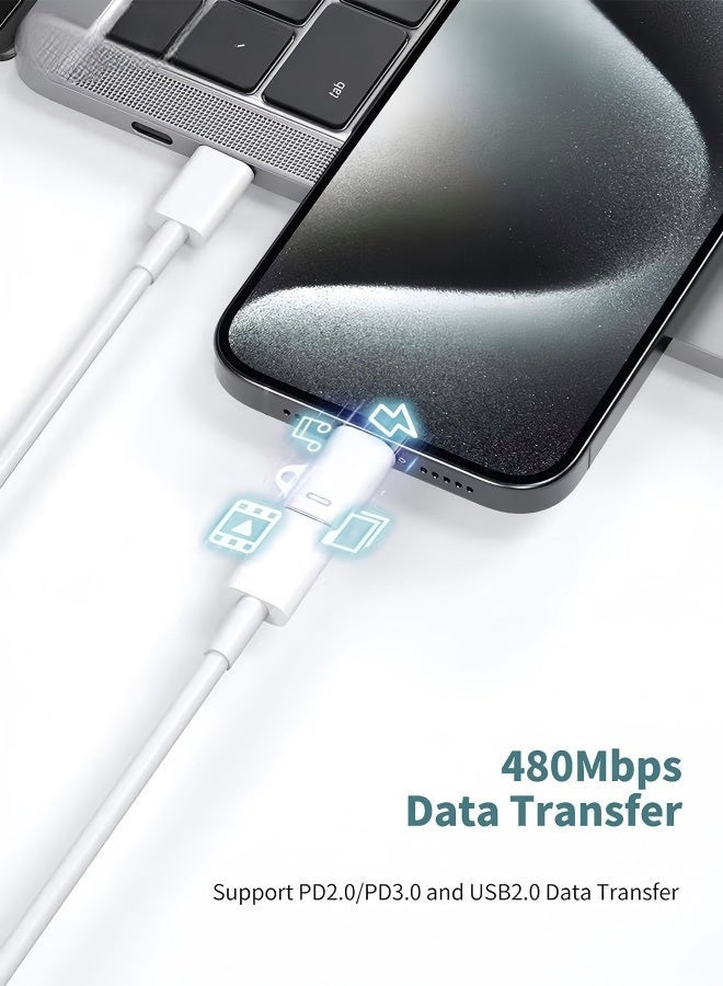 USB 2 Pack USB C to light-ning adapter, Type C Female to light-ning Male Adapter,Compatible with iPhone 15/15 Plus/15 Pro/15 Pro Max iPad Air and More Type C Devices Charging Support Data Transmission - Image 5