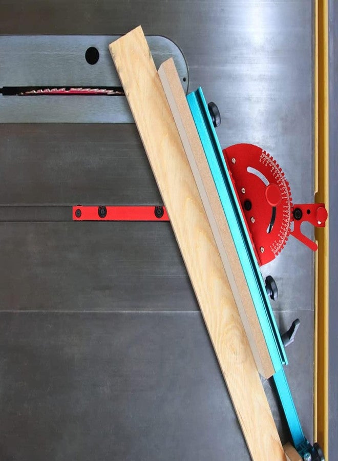 JCFANTS Table Saw Miter Gauge, Precision Miter Gauge with 27 Angle Stops Miter Gauge, Aluminum Miter Bar,Telescoping Fence and Dual Flip Shop Stop, Works w/Table Saws, Band Saw, Router Table (Red) - Image 4