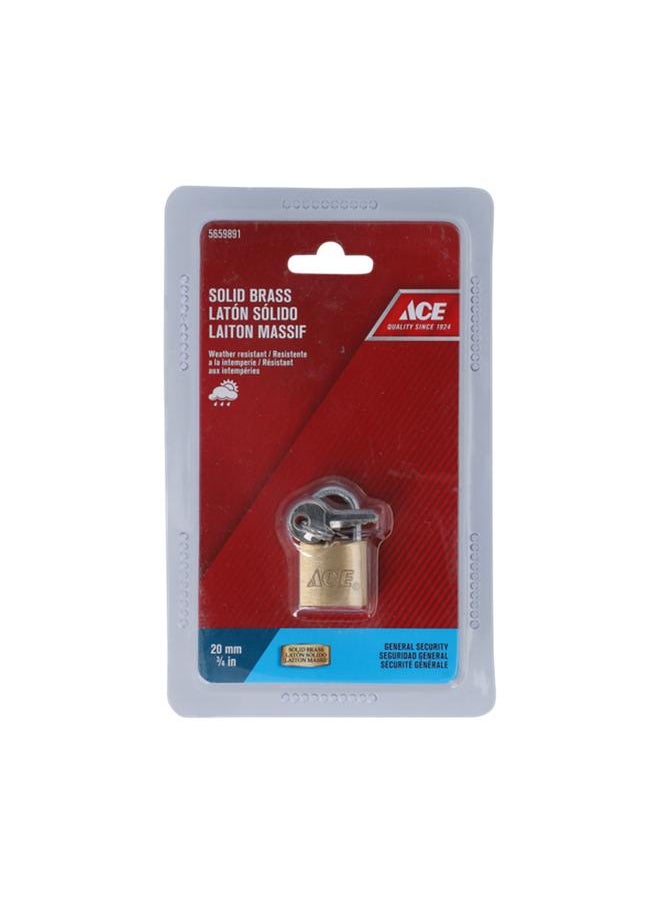 ACE General Security Padlock Solid Brass 
