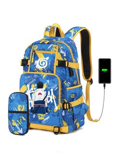 Naruto Joint Junior High School Student Backpack Primary School Student Large Capacity School Bag Pencil Case Set 47*14*30cm