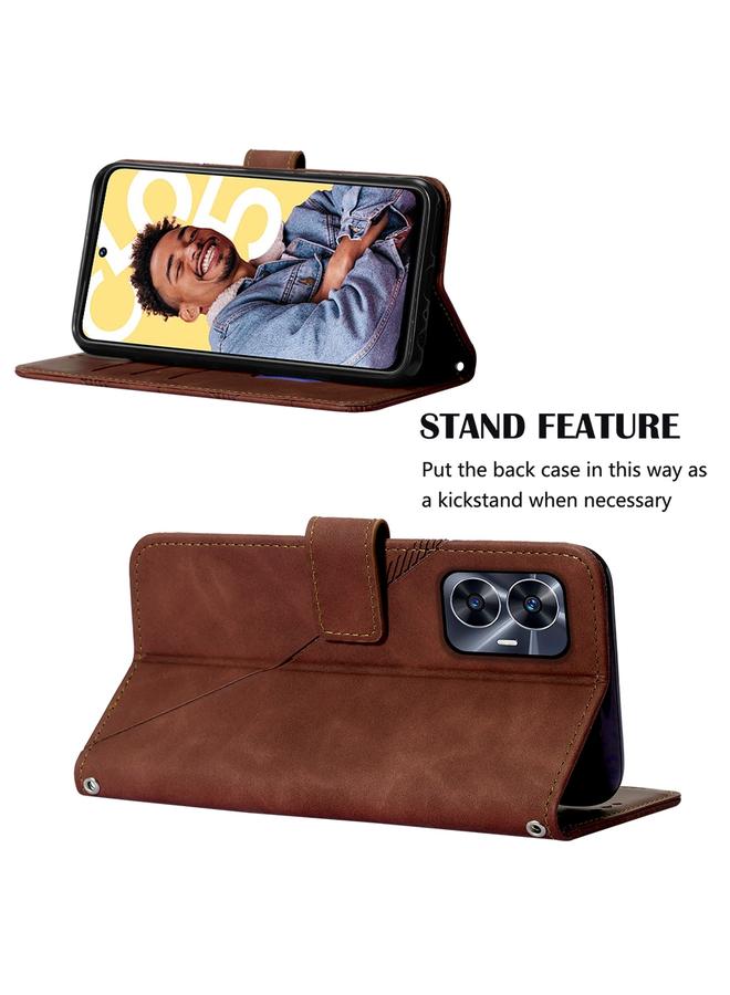 اس-توب جراب هاتف Realme C55 Crossbody من الجلد المنقوش ثلاثي الأبعاد - Image 3