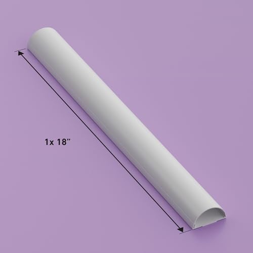 D-Line TV Wire Hider, Half Round Cord Cover for Wall Mount TV, Hinged One-Piece Raceway, Paintable, Self-Adhesive Cable Management - 2" (W) x 1" (H) x 18" Length - White - Image 4