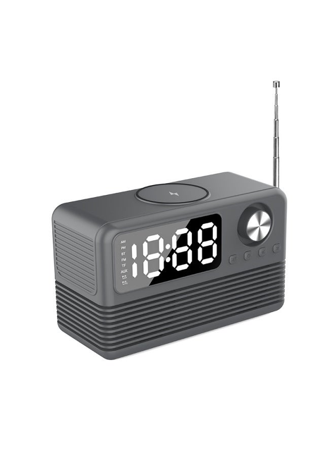 ايه اي سي مكبر صوت بلوتوث 15 وات شحن لاسلكي ساعة إضاءة ليد صوتي مستلزمات فندقية جديدة صوت بلوتوث لاسلكي شحن رجعي - Image 1