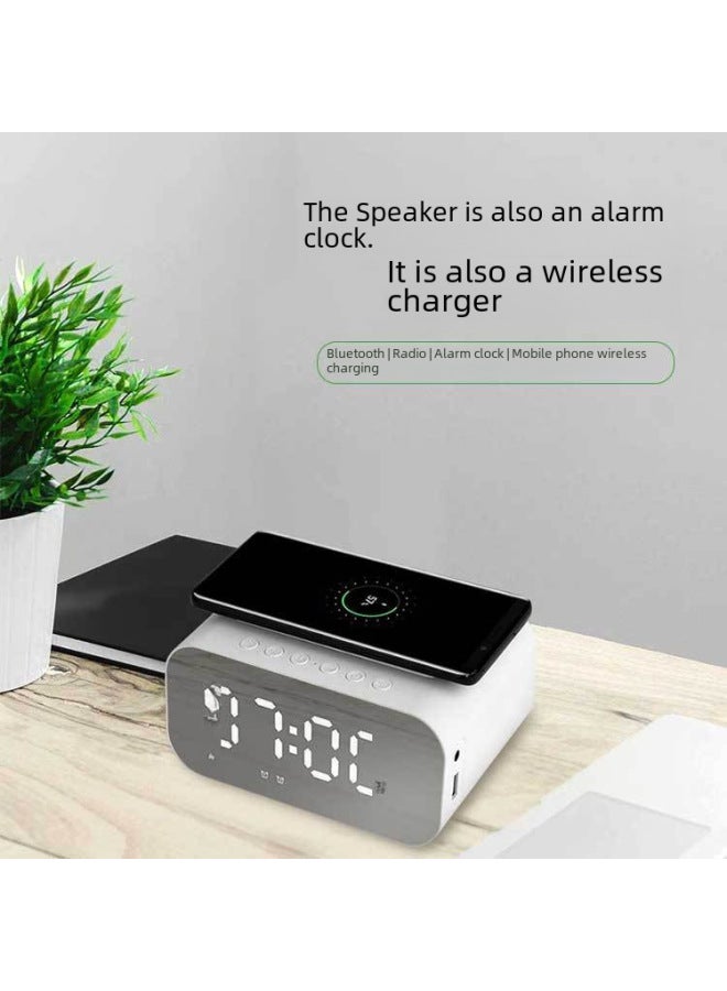 ايه اي سي مكبر صوت بلوتوث 15 وات شحن لاسلكي ساعة إضاءة ليد صوتي مستلزمات فندقية جديدة صوت بلوتوث لاسلكي شحن رجعي - Image 2