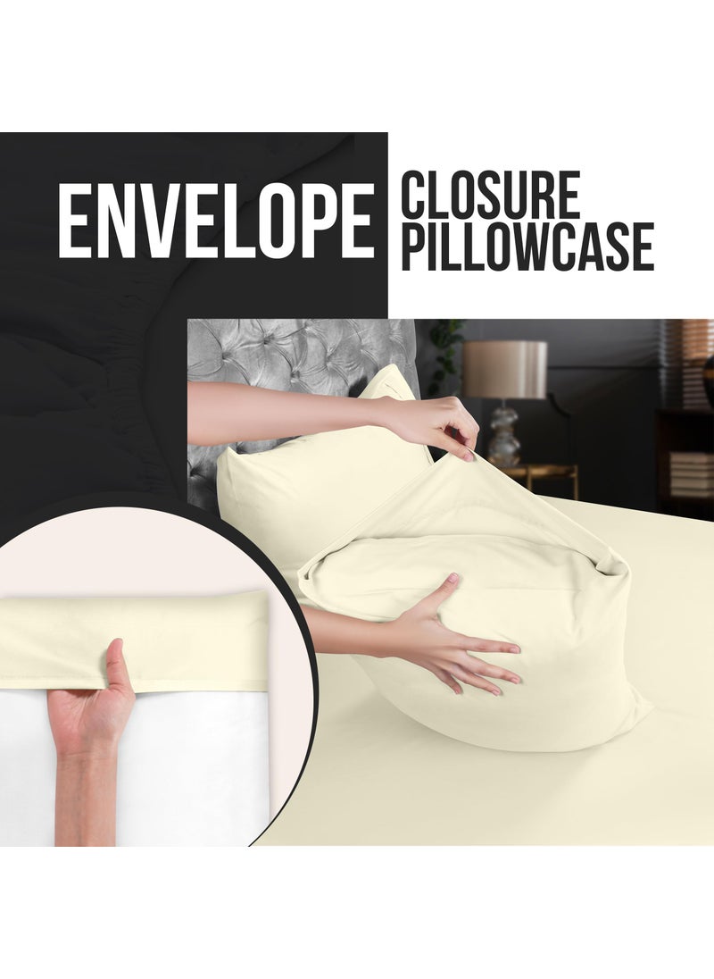 Utopia Bedding Utopia Bedding Queen Pillow Cases - 2 Pack - Envelope Closure - Soft Brushed Microfiber Fabric - Shrinkage and Fade Resistant Pillow Covers 20 X 30 Inches (Queen  Ivory)  - Image 3