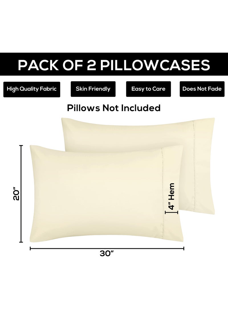 Utopia Bedding Utopia Bedding Queen Pillow Cases - 2 Pack - Envelope Closure - Soft Brushed Microfiber Fabric - Shrinkage and Fade Resistant Pillow Covers 20 X 30 Inches (Queen  Ivory)  - Image 4