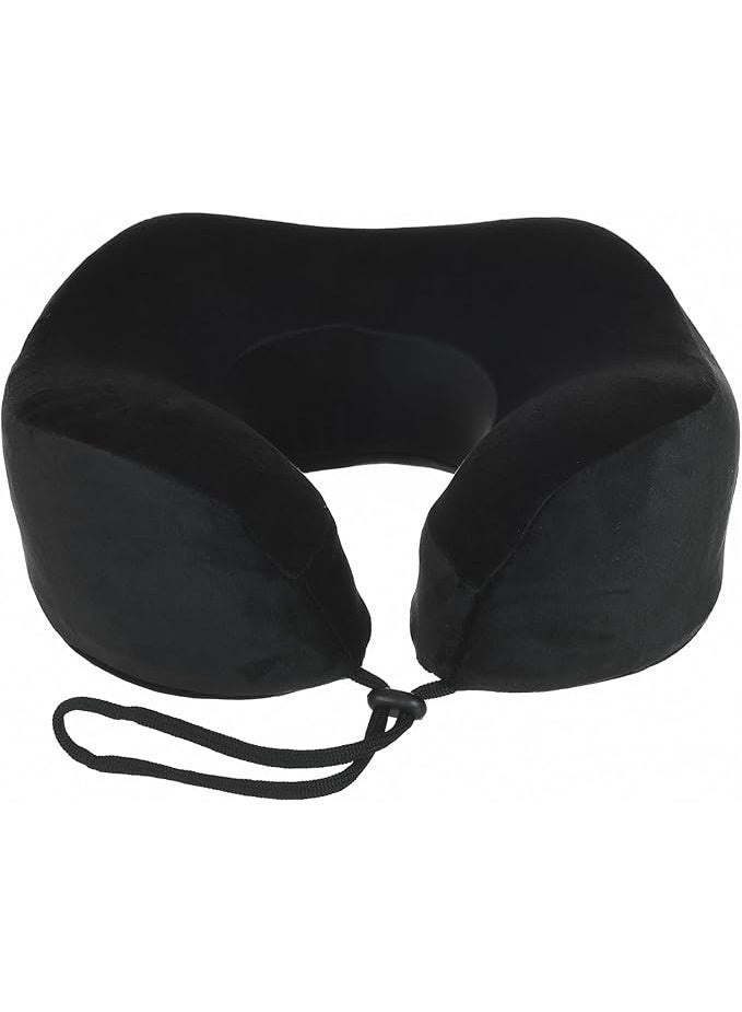 Premium Memory Foam Travel Neck Pillow - Ergonomic Support for Long Trips - Portable & Soft Cervical Support for Flights, Car, and Train Travel