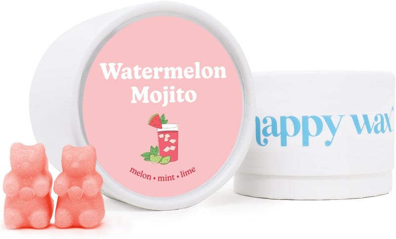 Happy Wax Happy Wax Watermelon Mojito Scented Bear Wax Melts - Natural Strong Scented Summer Wax Melts Infused w/Essential Oils - Non Toxic Wax Melt & Pet Safe Wax Melts - (4 oz Tin) 