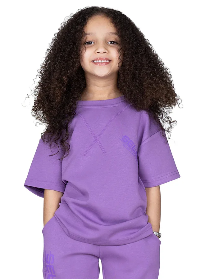 Selene Kids Logo Print Oversized T-Shirt