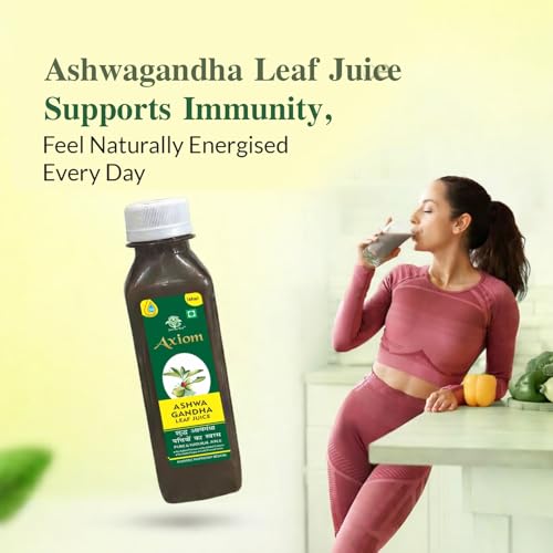 Axiom Ashwagandha Leaf Juice - 160ml | Ashwagandharishta Immunity Booster | Made with Pure Ashwagandha herb | Get Slim Ayurvedic Juice | Helps in Weight Management - Image 2