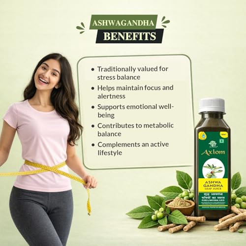 Axiom Ashwagandha Leaf Juice - 160ml | Ashwagandharishta Immunity Booster | Made with Pure Ashwagandha herb | Get Slim Ayurvedic Juice | Helps in Weight Management - Image 4