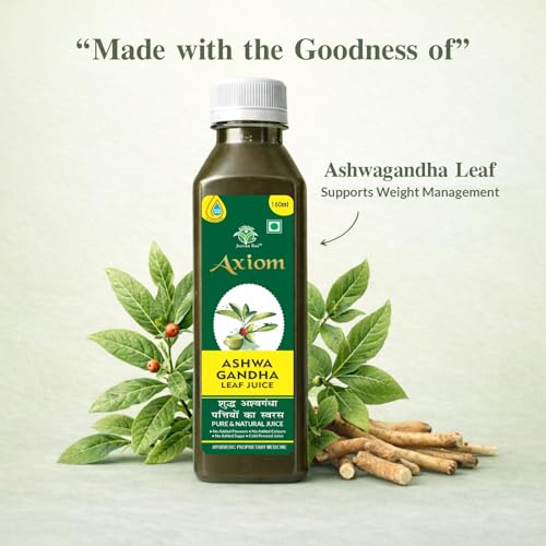 Axiom Ashwagandha Leaf Juice - 160ml | Ashwagandharishta Immunity Booster | Made with Pure Ashwagandha herb | Get Slim Ayurvedic Juice | Helps in Weight Management - Image 3