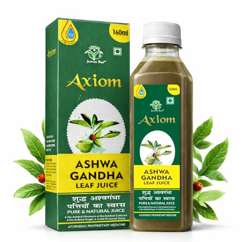 Axiom Ashwagandha Leaf Juice - 160ml | Ashwagandharishta Immunity Booster | Made with Pure Ashwagandha herb | Get Slim Ayurvedic Juice | Helps in Weight Management - Image 1