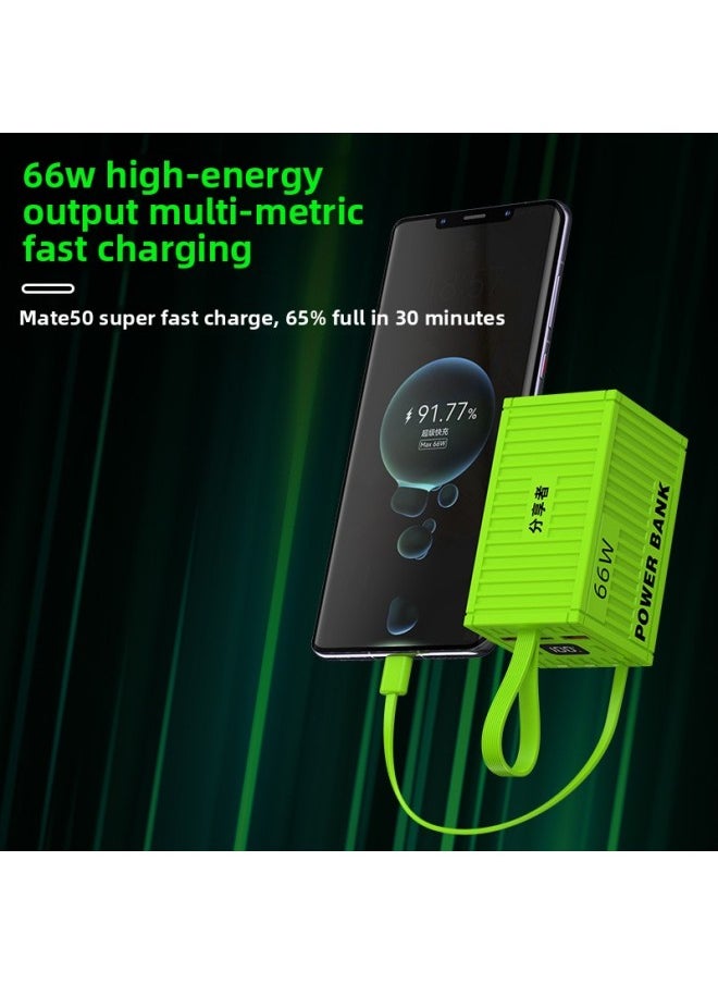 Generic - Creative Belt Large Capacity Container 66W Super Fast Charging Treasure 20000 MA Mobile Power Printed LOGO-Color:Yellow-Power Capacity:Coverage [motherboard + Shell] - Image 1