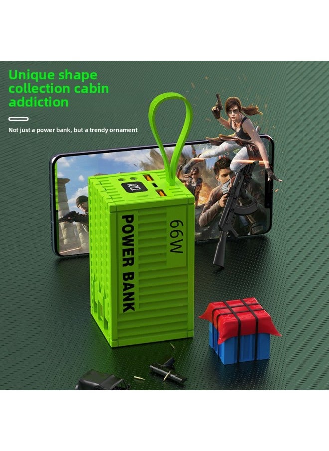 Generic - Creative Belt Large Capacity Container 66W Super Fast Charging Treasure 20000 MA Mobile Power Printed LOGO-Color:Yellow-Power Capacity:Coverage [motherboard + Shell] - Image 1