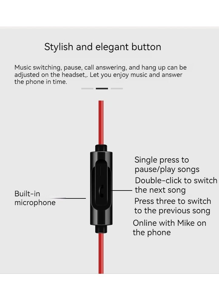 In-ear sports over-ear wired headphones with microphone and volume adjustment headphones (black) - Image 2