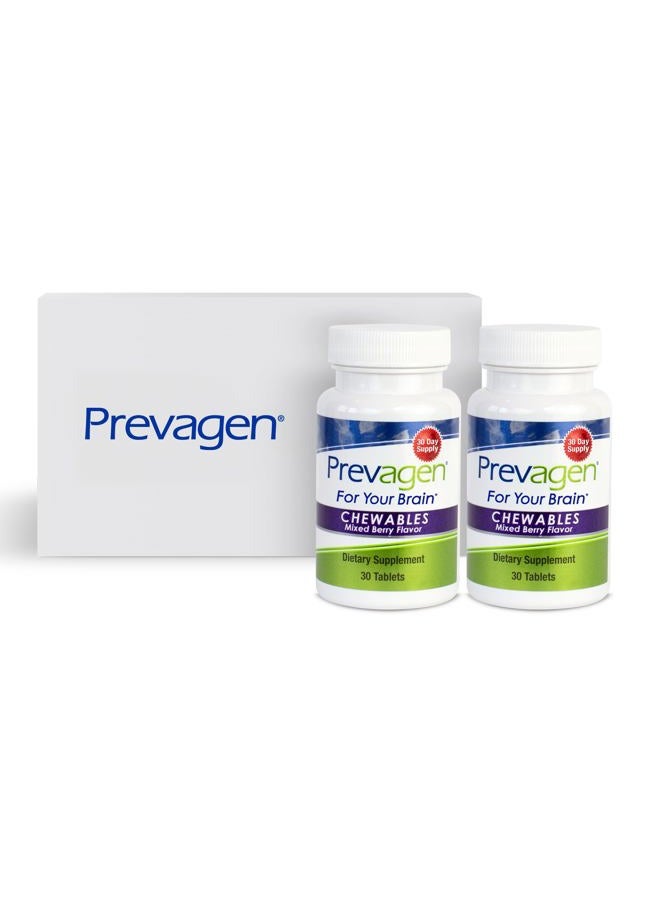 Prevagen قوة منتظمة 10 ملغ، 30 مضغوطات | توت مختلط - عبوتين | مع أبوكويكورن وفيتامين د مع صندوق تخزين بريفاجن الجذاب والقابل للتكديس - Image 1