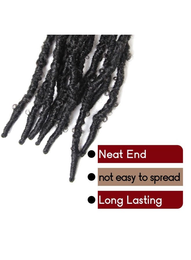 BOHOBABE 8 Packs Butterfly Locs Crochet Hair 14 Inch Light Weight Butterfly Faux Locs Crochet Hair Short Black Distressed Butterfly Locs, 1B - Image 5