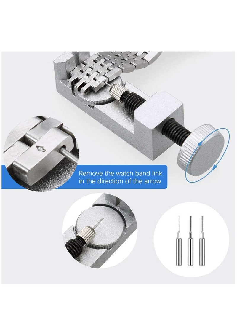 Upgraded Watch Link Removal Tool Kit Watch Band Tool Link Removal Tool Watch Pin Removal Tool with 3 Extra Pins for Watch Strap Adjustment and Watch Repair - Image 4