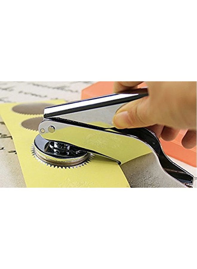 MDLG 100 Pack Blank Silver Embosser Stickers Metallic Scallop Edge Embossed Stickers Stamp Sealing Blank Certificate Self-Adhesive Stickers (Silver) - Image 3